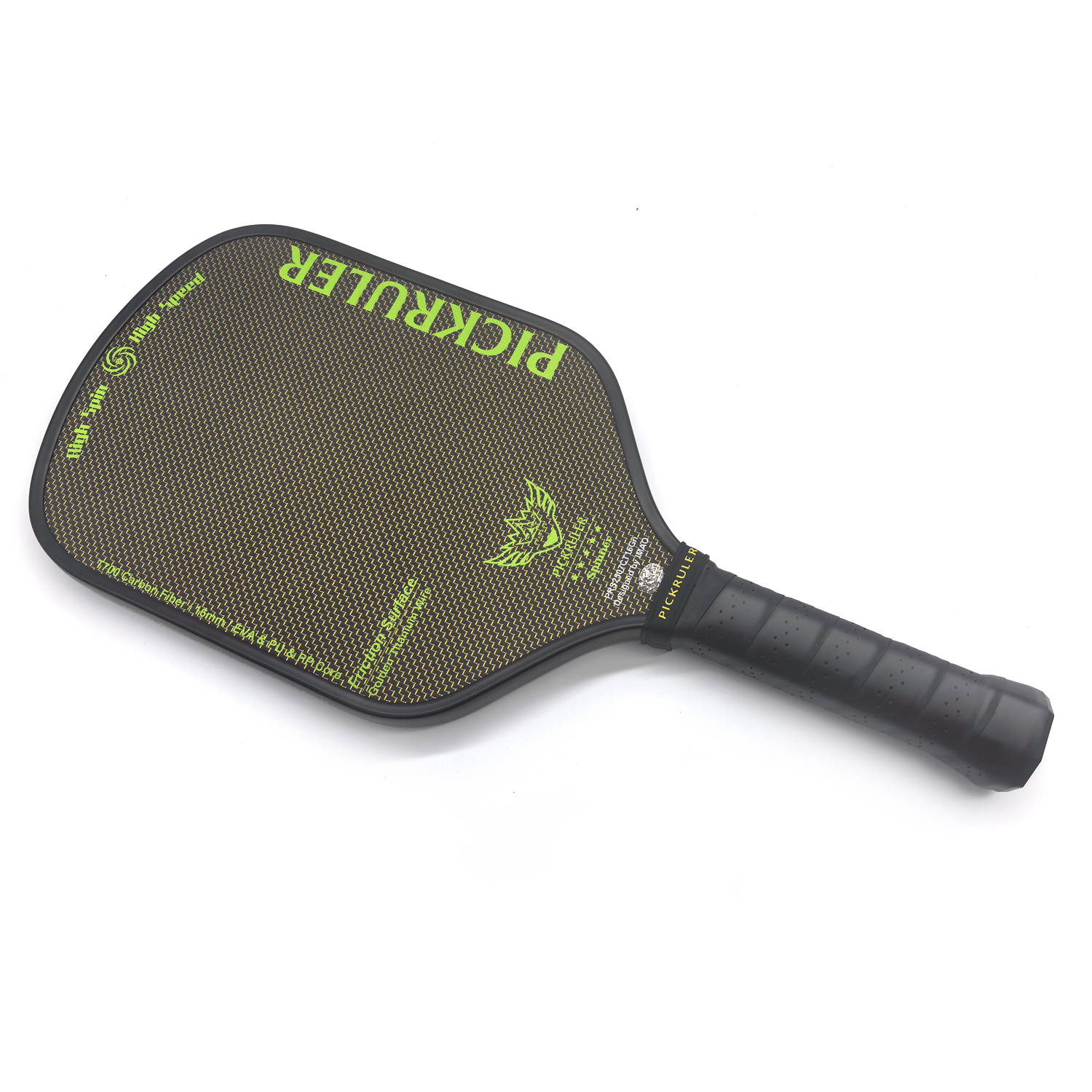 피클볼 패들 PICKRULER-SPINNER(4TH GEN CORE) 그린 카본파이버 1P